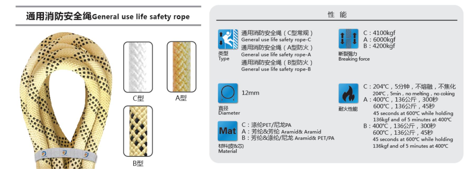 通用消防安全绳